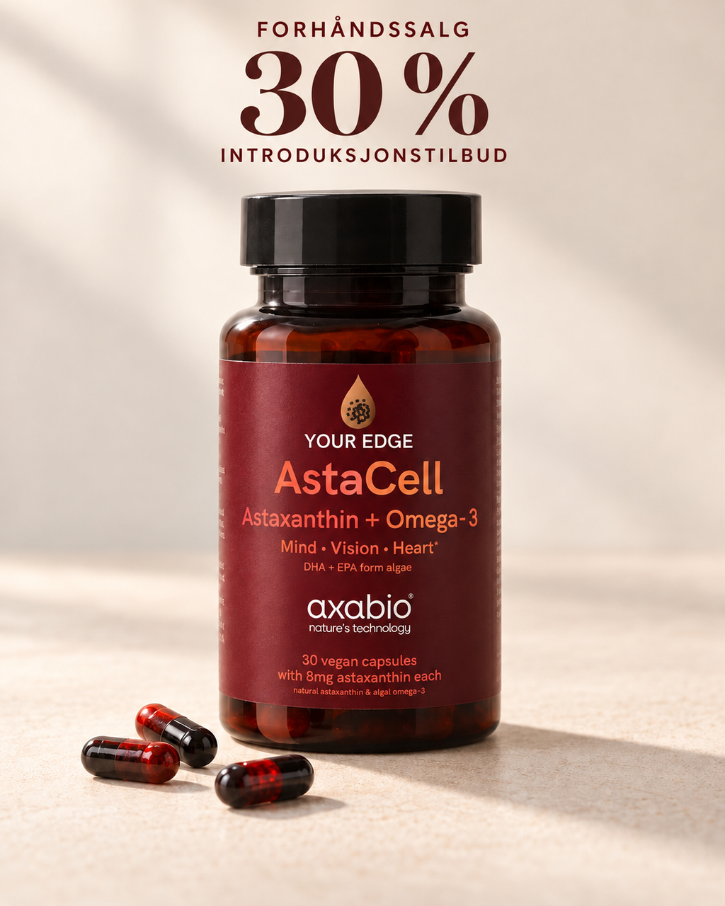 AstaCell – Astaxanthin + Omega-3 (30 kaps)